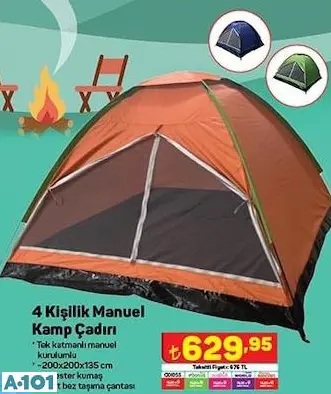 4 KİŞİLİK MANUEL KAMP ÇADIRI 4 KİŞİLİK MANUEL KAMP ÇADIRI